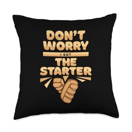 Mix Bread Making Baking Tools Supplies Kit Gifts I Got The Starter Maker Dough Lover Bread Baker Throw Pillow, 18x18, Multicolor