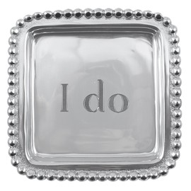 Mariposa "I do" Beaded Square Tray