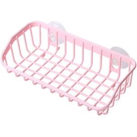 Calsgkspray Pink Multifunctional Drain Rack,Hanging Storage Rack Drain Rack Sink Shelf Suction Cup Dishwashing Soap Sponge Holder for Kitchen Accessories Racks and Holders