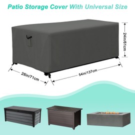 ABCCANOPY Deck Box Cover Outdoor Large Storage Box Cover Universal Outdoor Furniture Cover Waterproof and Dustproof Winter Protection 54x28x24 Grey