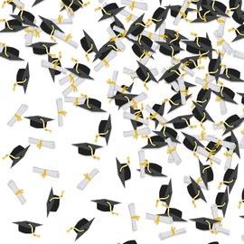 Fyeoxle 100PCS Graduation Cap Confetti Graduation Party Grad Cap Diploma Table Scatter Class of 2025 Scatter Decoration for Congrats Grad Theme Party Table Decor Favors (Grad Cap)