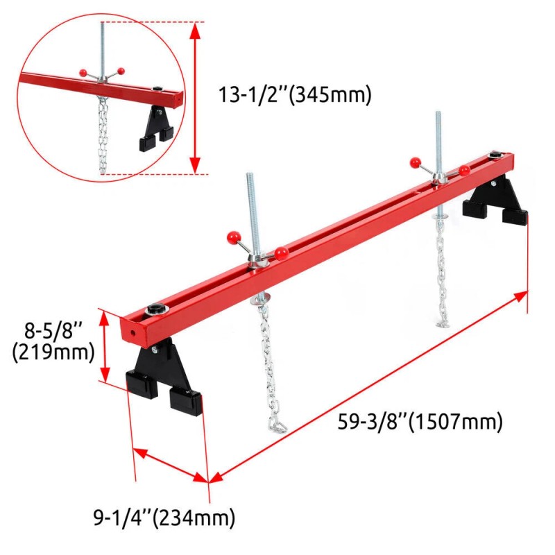 Autoparts Engine Hoist Support Bar Load Leveler W/ Dual Hook