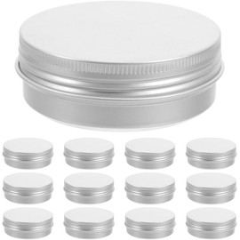 PACKOVE 24 Paquete De Tarros De Hojalata Latas De Aluminio Latas Redondas De Metal Recipiente Rellenable Con Tapa De Rosca Para Cosméticos Bálsamo Labial Cremas Ungüentos Especias De 60ML