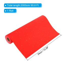 PATIKIL Red Xuan Paper Roll, 65.6 Ft x 13.39 Inch Chinese Spring Festival Scrolls with Golden Point Chunlian Duilian Rice Paper Couplets for Calligraphy Practice, Half Raw Ripe Xuan, Red