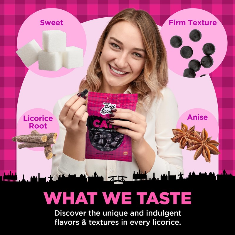 Gustaf's Dutch Licorice Cats - 12 Pack of 5.2oz Bags