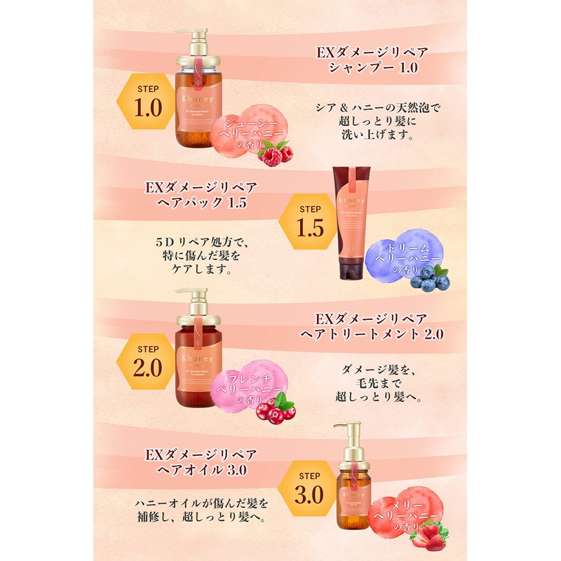 & Honey Creamy EX Damage Repair Shampoo Refill, Rich Honey