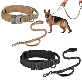 LDLYSFA Collar para Perro, 4 PCS Collar y Correa para Perro, Hebilla Ajustable de Metal Pesado, Rotación de 360 Grados, Collar de Perro de Nailon, para Perros pequeños, medianos y Grandes