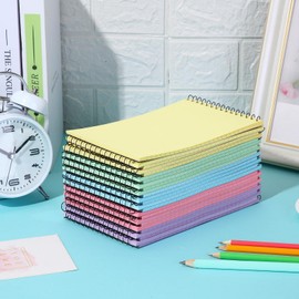 Humyoun 25 Pack Pastel Colored Legal Pads Top Bound Spiral Notebook College Ruled Steno Pads 8.5 x 11, 5 x 8 Inch Hard Cardboard Paper Notepad for Office School (5x8 Inch)