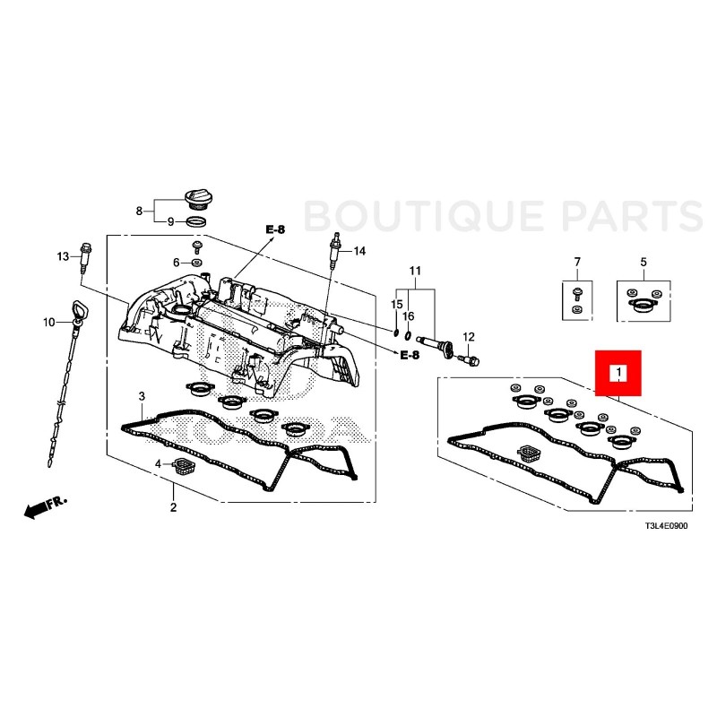 Honda Genuine OEM Valve Cover Gasket Kit FULL SEAL SET