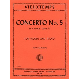ヴュータン: バイオリン協奏曲 第5番 イ短調 Op.37/ガラミアン編/インターナショナル・ミュージック社/ピアノ伴奏付ソロ楽譜