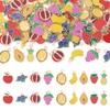Boutigem 90Pcs Fruit Enamel Pendants Apple Pineapple Banana Strawberry Blueberry