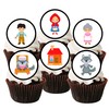 Red Riding Hood Edible Cupcake Toppers – Fairy Tale-Themed Decorations
