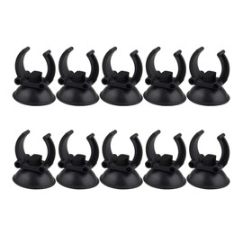 HALJIA 10PCS 23mm Aquarium Fish Tank Suction Cups Airline Hose Pump Air Line Tubing Holder Aquarium Suction Cup Clips Airline Tube Holders Clamps for Fish Tank Black