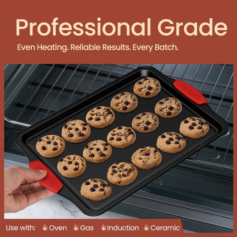 Baking Pan Set – 3 Piece Cookie Sheet – Deluxe