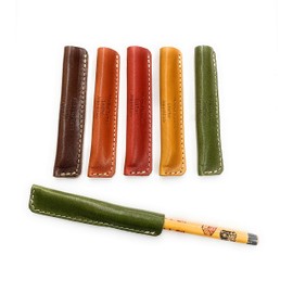 Tochigi Leather, Genuine Leather, Pen Cap, Pencil Caps, Pencil Stretcher, Genuine Leather, Stationery, Made in Japan, Assorted, Set of 5