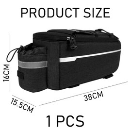 KVBUCC 1 Piece Bike Rack Bag, Bike Bag, Bike Luggage Bag, Luggage Rack Bag, Bike Cooler Bag, Bike Bag for Luggage Rack (Black)
