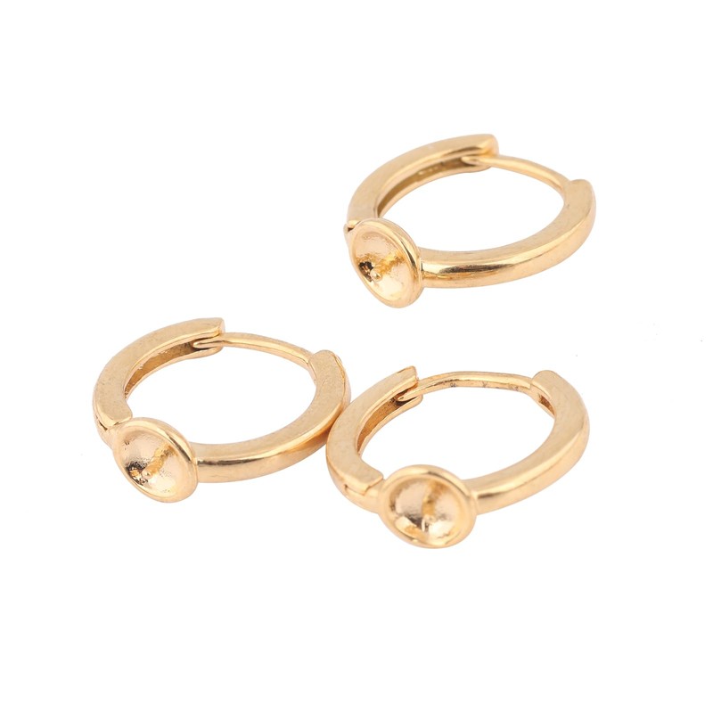 Reidgaller 20pcs Leverback Earring Hooks Findings Gold Plated Pearl Cup