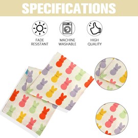 Easter Table Runner Happy Easter Party Table Decorations Outdoor Decor Spring Summer Table Runner for The Home Desk Mantel Outside Decor Colorful Rabbits Table Runner Holiday Table Runner 13x72 Inch