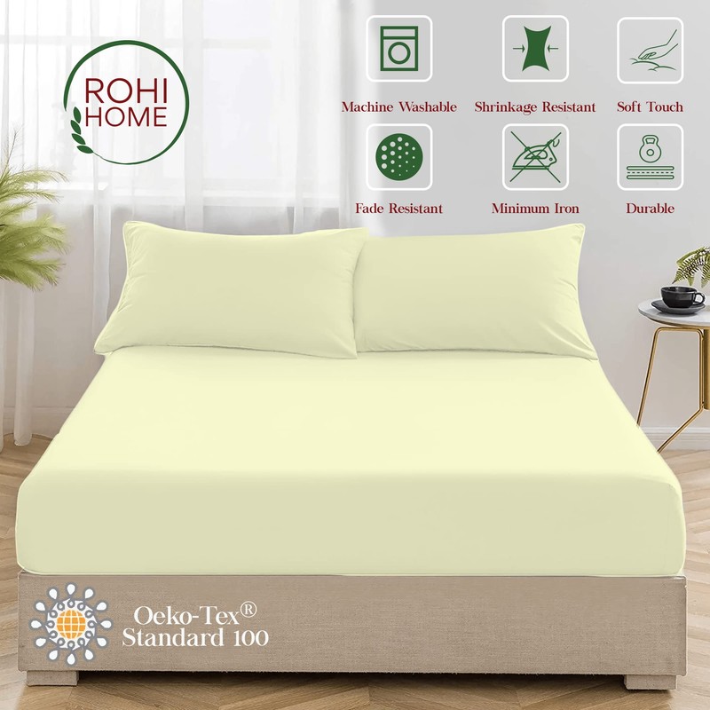 Rohi Double Fitted sheet 10” (25 cm) – Easy Care