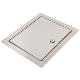 KOTARBAU® Inspection Flap Size 20 x 25 cm with Key Stainless Steel Silver for Inspection Chutes