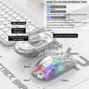 Wireless Gaming Mouse With Full Transparent Design,Double Mode 2.4G/Bluetooth Mouse,3D