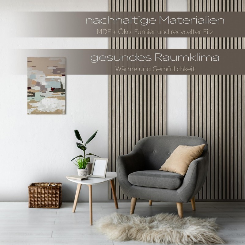HEXIM Acoustic Panels Sample Piece - Flexible Slat Wall, Wood