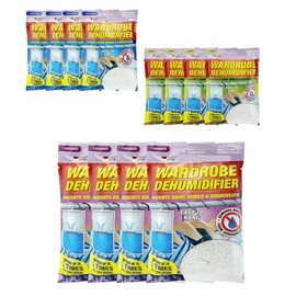 x12 Disposable Wardrobe Dehumidifier Hanging Bags - Specially Designed to Remove Moisture from Wardrobes Absorbs Damp, Moisture & Condensation Fast & Effectively (x4 Citrus x4 Lavender x4 Fresh Linen)