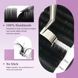 CoMango Classic Lashes Extensions 0.03/0.05/0.07mm Individual Lashes C/D/CC/M/L Curly Natural Classic Eyelash Extensions 8-15mm Professional Salon Supplies (black, 0.05-CC-8-15mm)