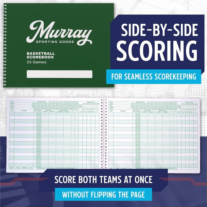 Murray Sporting Goods Classic Basketball Scorebook - 35 Games Green