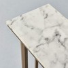 Versanora - Marmo C Shape Table - Faux Marble /Brass