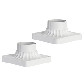 Zanritelit Cast Aluminum Pier Mount Base, 3" Diameter Pier Mount Adapter for Outdoor Post Light, White Pier Mounting Base for Deck Porch Patio, 2 Pack
