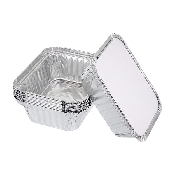 HOMESmith 10 Pack Aluminium Foil Trays with Lids Containers Strong