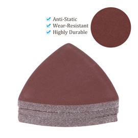 Kozelo 120 Stück Mausschleifer Detail Schleifpapier - [1200 Körnung, 3-1/8"] Dreieckige Klettverschluss Schleifpads für Holzmöbel Polieren | Aluminiumoxid Schleifpapier