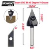 Insert Carbide V-Groove 45-Degree Router Bit 1/4 Inch Shank, Replacement