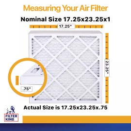 Filter King 17.25x23.25x1 Air Filter 6-PACK MERV 13 Actual Size 17.25 x 23.25 x