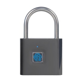 KENRONE Keyless Portable USB Charging Fingerprint Lock,Smart Padlock Quick Unlock Waterproof and Rustproof,Smart Lock for Warehouses, Gym, Schools, Homes, Office Cabinets (Black)