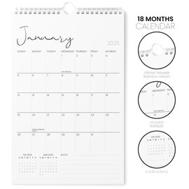 Calendar 2025-11x17 Vertical 2025 Wall Calendar Runs Until June 2026 - Easy Planning with the Aesthetic Wall Calendar 2025-2026 Monthly - Karto - Cursive
