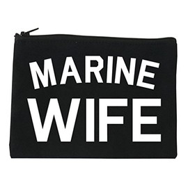 FASHIONISGREAT Marine Wife Wifey Cosmetic Makeup Bag Black Large