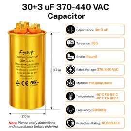 FrigeSwift 30+3uF CBB65 Dual Run Capacitor 370/440VAC 1-Pack