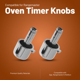 Reliapart Timer Button Knob Pack (2 Pack) Compatible for Rangemaster 102, 108, 109, 111, 609, 624, 683, 692, 698, 699, 703, 709, 726, 741, 750, 751, 755, 757, 758, 759, 760, 799, 811, 812