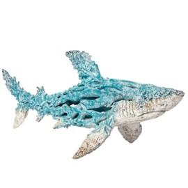 Nautical Ocean Decor Coral Reef Shark Beach Home Decor Coral Look Polystone Tabletop Collection (Turquoise)