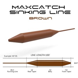 MAXIMUMCATCH Maxcatch Sinking Fly Fishing Line Weight Forward 100ft 4S/5S/6S/7S/8S/9S