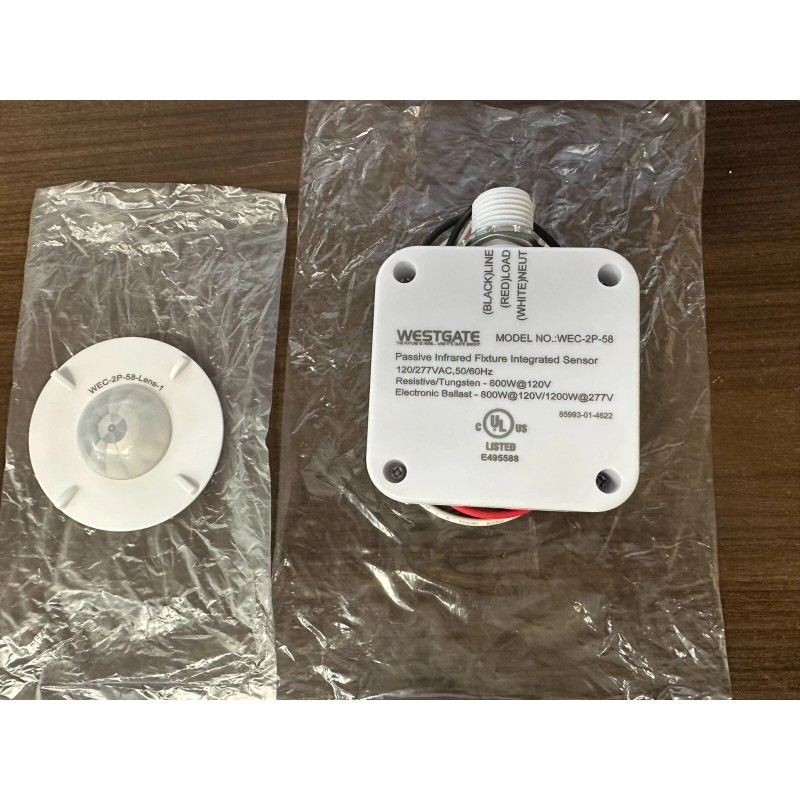 WESTGATE CONTROLS WEC-2P-58 Indoor PIR Motion Sensor 120-277V AC ON/OFF