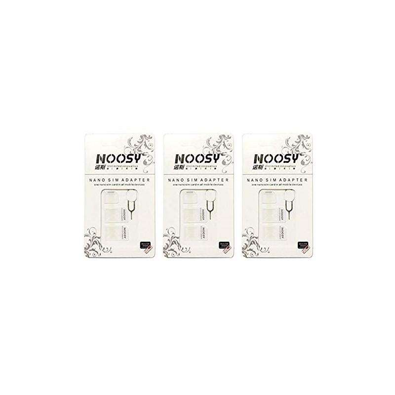 SIM Card Adapter KIT 3-Pack by Noosy (9 Total Adapters: