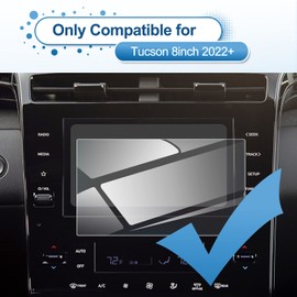 Coleya 2022 2023 2024 H yundai Tucson Screen Protector for Hyundai Tucson (SE/SEL/Blue) 8-inch Touch Screen, 9H Tempered Glass 2024 2023 Tucson Hybrid Accessories HD Transparent Protective Film 8"