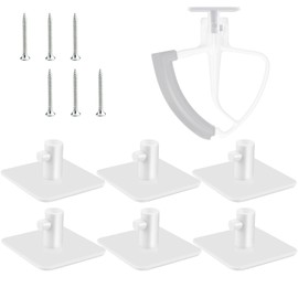 MARRTEUM 6Pcs Stand Mixer Attachment Holders, Kitchen Accessory Storage Organizer with Screw and Adhesive - Organizing Your Kitchen Appliances for Dough Hooks, Flat Beater, Wire Whip, Flex Edge Beater