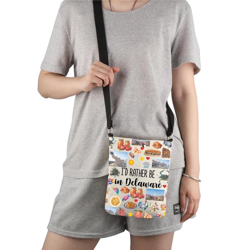 G2TUP Delaware State Gift I'd Rather Be In Delaware Crossbody