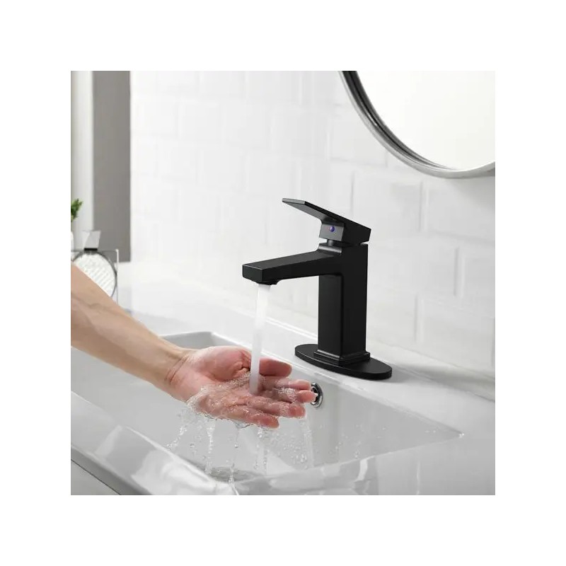 Matte Black Single Handle Basin Faucet for Bathroom & Laundry