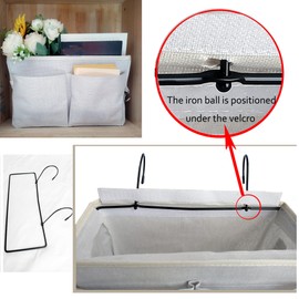 Bedside Caddy Organizer/Bedside Hanging Storage Bag Multi-Function Caddy for Bunk bed Hospital Beds Dorm Bed Rails, Holders Books Glasses Phones Magazine(White)