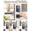 Tinewa Square Keyless Entry Door Lock with 2 Lever Handles,